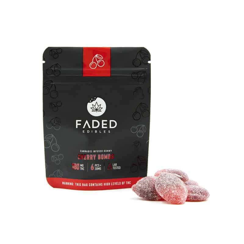 Cherry Bombs Gummies By Faded Edibles (180Mg Thc)