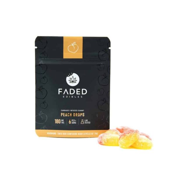 Peach Drops Cannabis-infused gummies by Faded Cannabis Co.