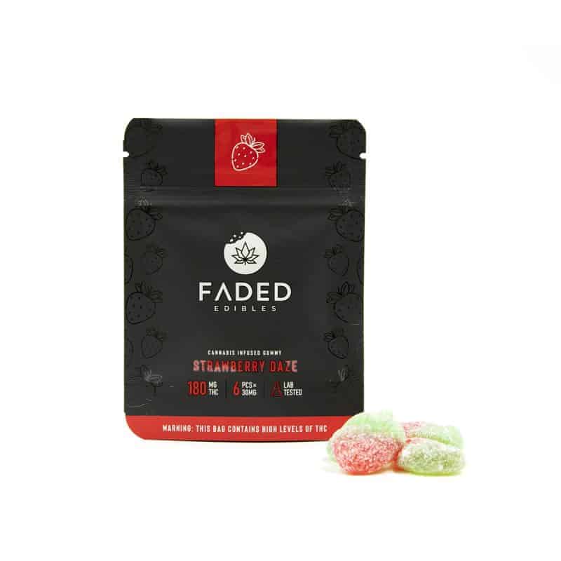Strawberry Daze Gummy Candies By Faded Cannabis Co (180 Mg Thc)