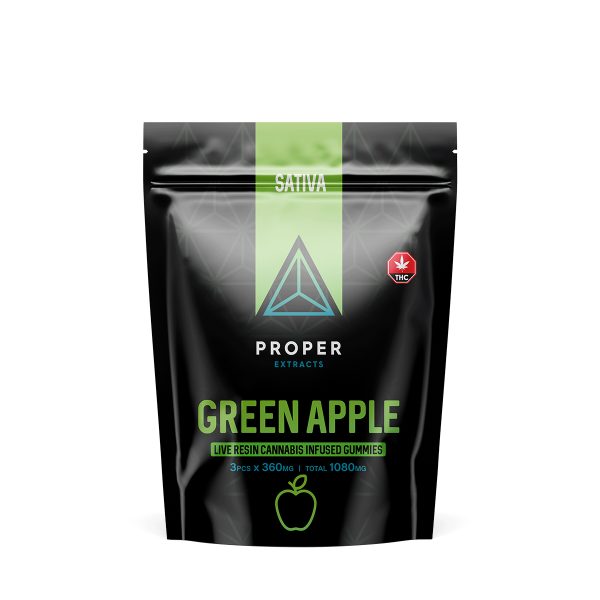 Proper Extracts Sativa Green Apple Gummies 600x600